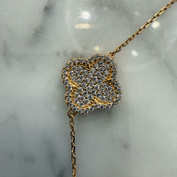 NWT Rachel Zoe 18K Gold Plated Rhinestone and Sterling Silver 925 Bracelet - Picture 6 of 7